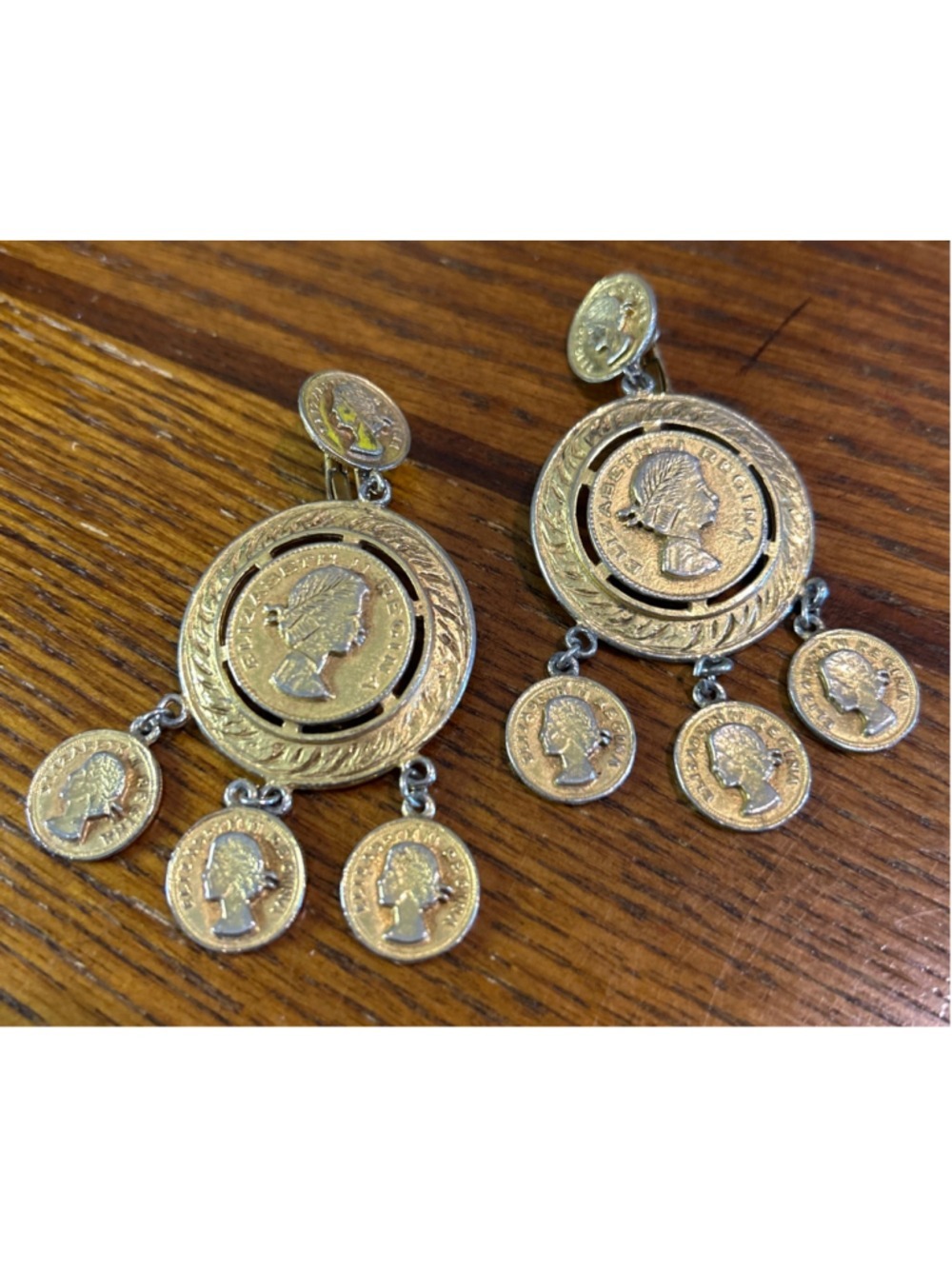 Women's TANCER II Gold Tone Coin Dangle clip-on Earrings, One Size